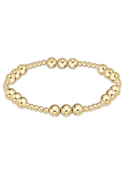 Classic Joy Pattern 6mm Gold Bead Bracelet-EN