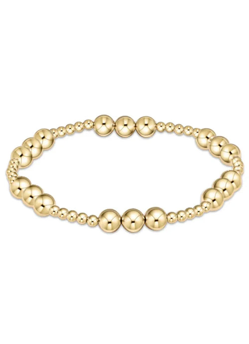 Classic Joy Pattern 6mm Gold Bead Bracelet-EN