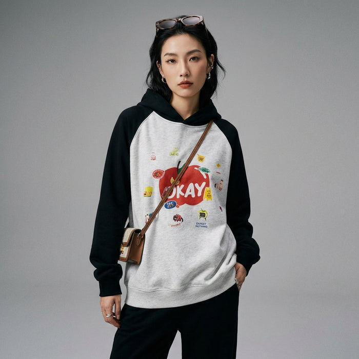 Sweat à capuche oversize motif tomate - Mode K-fashion unisexe - Taille S