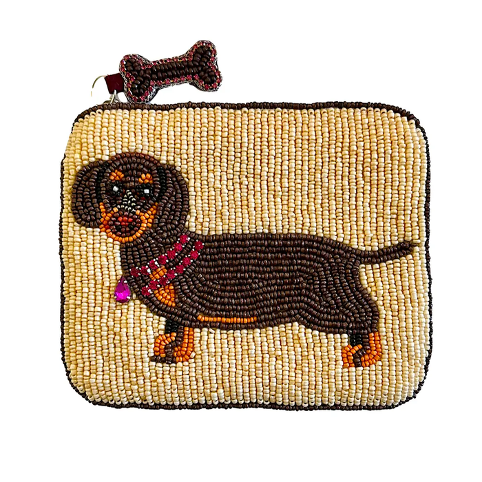Dachshund Beaded Coin Purse