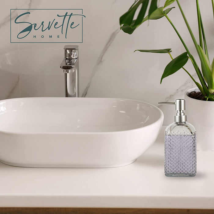 Dotted Glass Soap Dispenser - Sand