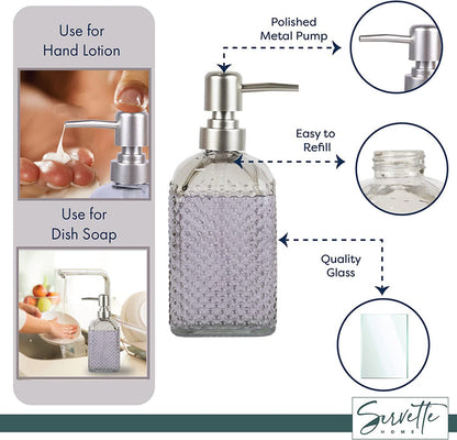 Dotted Glass Soap Dispenser - Sand