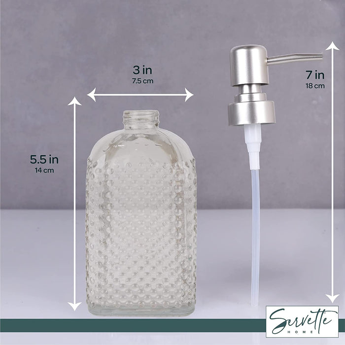 Dotted Glass Soap Dispenser - Sand