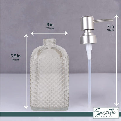 Dotted Glass Soap Dispenser - Sand