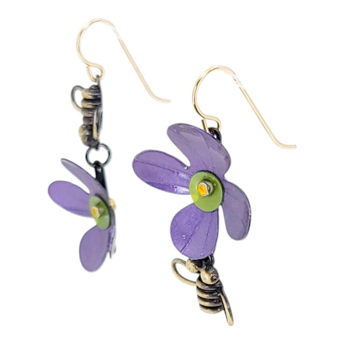 Earrings - Bloom in Violet by Chickenscratch