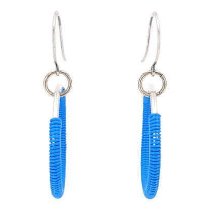 Earrings - Large Circles (Blue Telecom Wire) by XV Studios