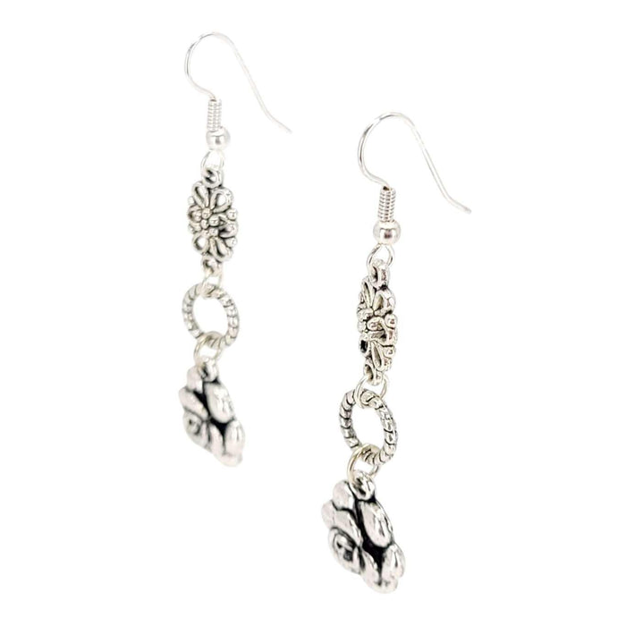 Earrings - Rose Ring Drops (Silver Plate) by Tiny Aloha