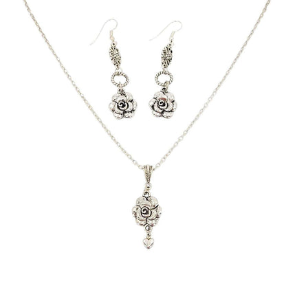 Earrings - Rose Ring Drops (Silver Plate) by Tiny Aloha