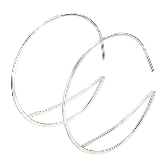 Earrings - Small Bridge Silver Hoops by Verso