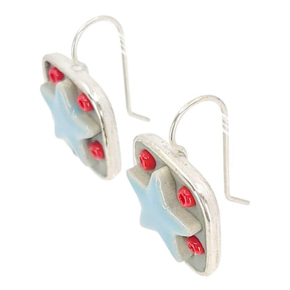 Earrings - Square Star Baby (Light Blue Stars) by XV Studios