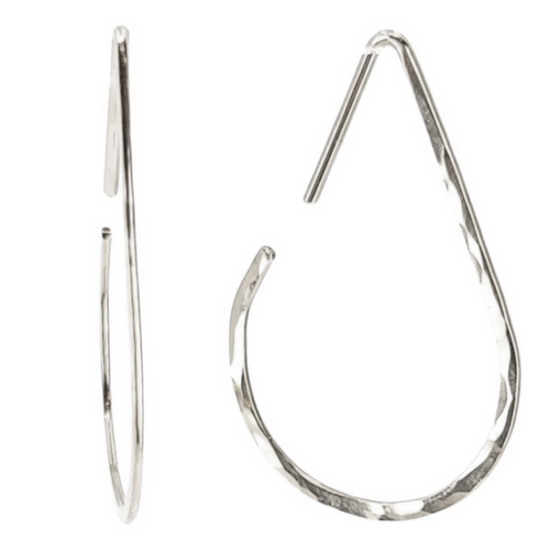 Earrings - Teardrop Hoops (Sterling Silver) by Foamy Wader