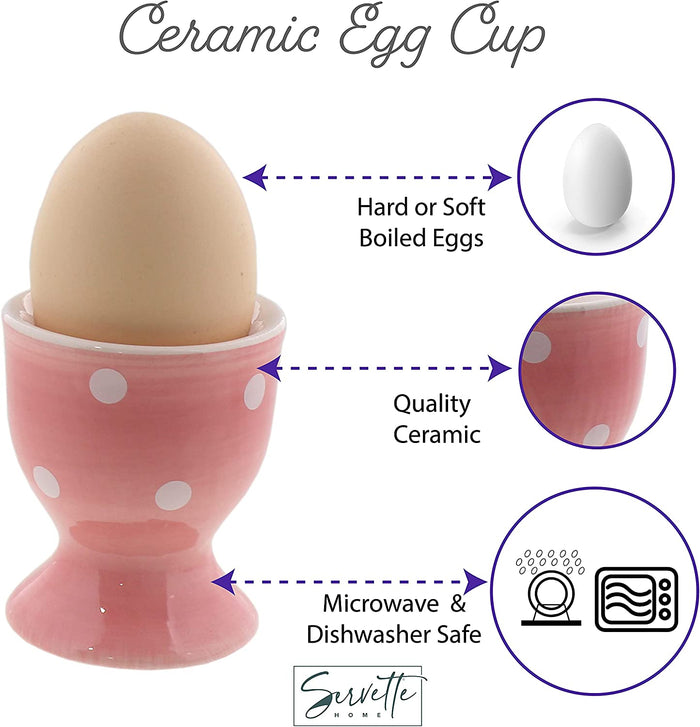 Egg Cup Cute Ceramic Soft Boiled Egg Holder - Set of 4