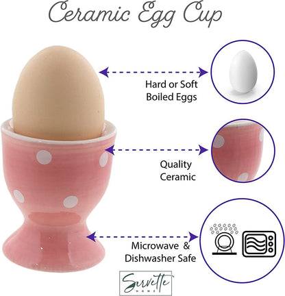 Egg Cup Cute Ceramic Soft Boiled Egg Holder - Set of 4