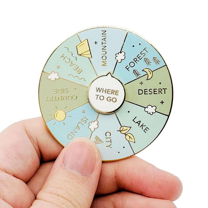 Enamel Pin - Spinning - Where to GO by Occasionalish