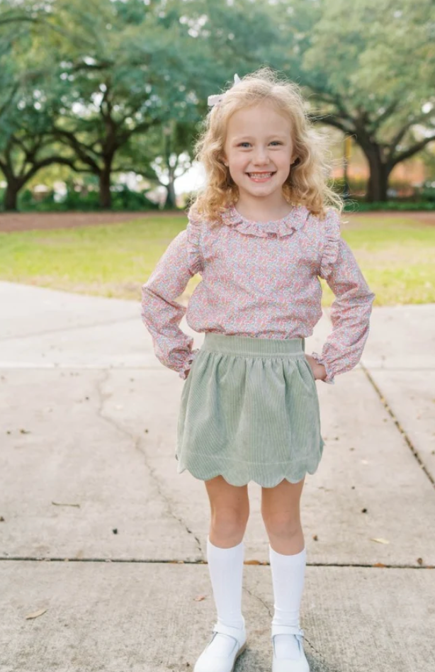 evelyn long sleeve blouse in autumn garden