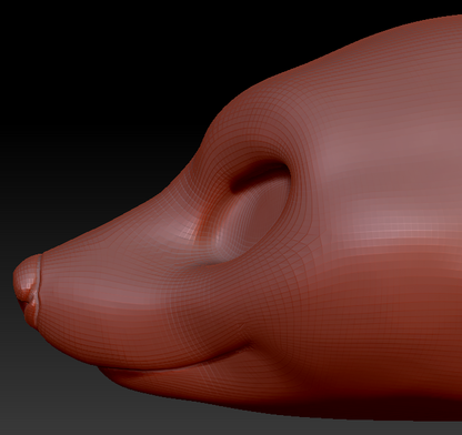 Feminine European Badger Head Base
