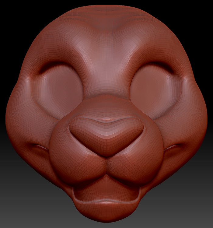 Feminine Toony Big Cat Static Jaw Head Base Variant 1
