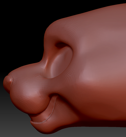 Feminine Toony Big Cat Static Jaw Head Base Variant 1