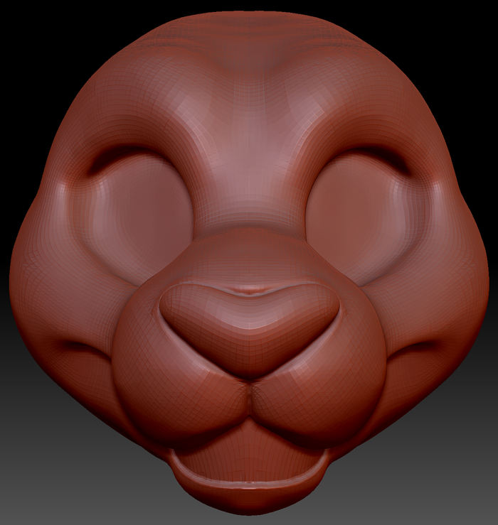 Feminine Toony Big Cat Static Jaw Head Base Variant 2
