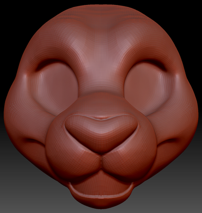 Feminine Toony Big Cat Static Jaw Head Base Variant 2