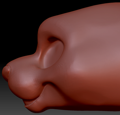 Feminine Toony Big Cat Static Jaw Head Base Variant 2