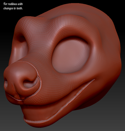 Feminine Toony Hyena Head Base Variant 4