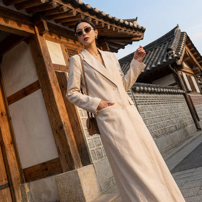 Veste coupe-vent ajustée couleur abricot - Koreanxwear
