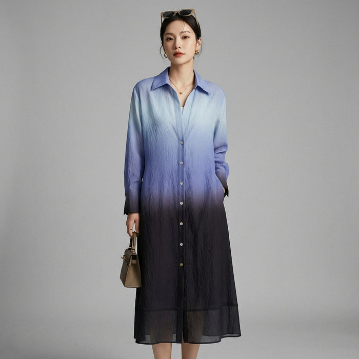 Robe longue dégradée fluide pour femme - Style K-fashion estival - Taille S