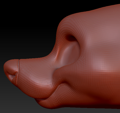 Gender Neutral Toony Large Canine Head Base Variant 5