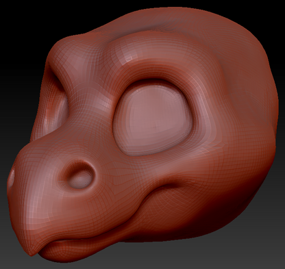 Gender Neutral Toony Point-nosed Dragon Head Base Variant 1