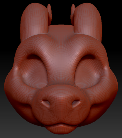 Gender Neutral Toony Round-nosed Dragon Head Base Complex Variant 3