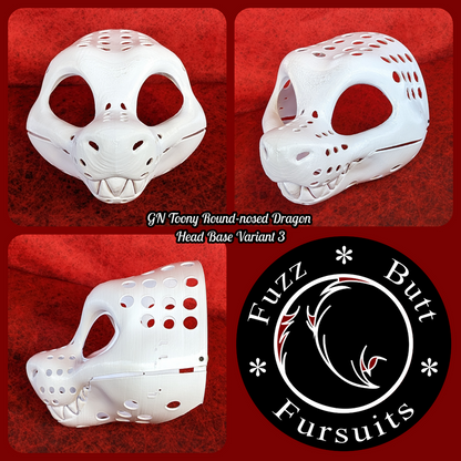 Gender Neutral Toony Round-nosed Dragon Head Base Variant 3