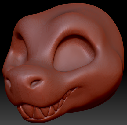 Gender Neutral Toony Round-nosed Dragon Head Base Variant 3