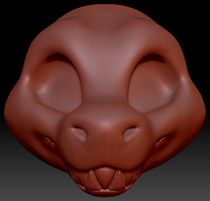 Gender Neutral Toony Round-nosed Dragon Head Base Variant 3