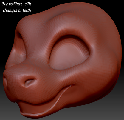 Gender Neutral Toony Round-nosed Dragon Head Base Variant 3