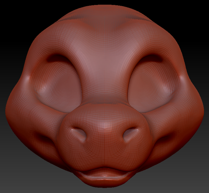 Gender Neutral Toony Round-nosed Dragon Static Jaw Head Base Variant 2