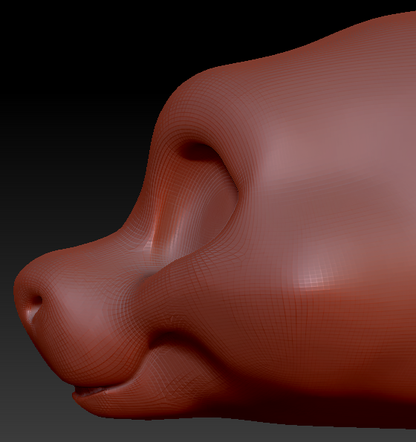 Gender Neutral Toony Round-nosed Dragon Static Jaw Head Base Variant 2