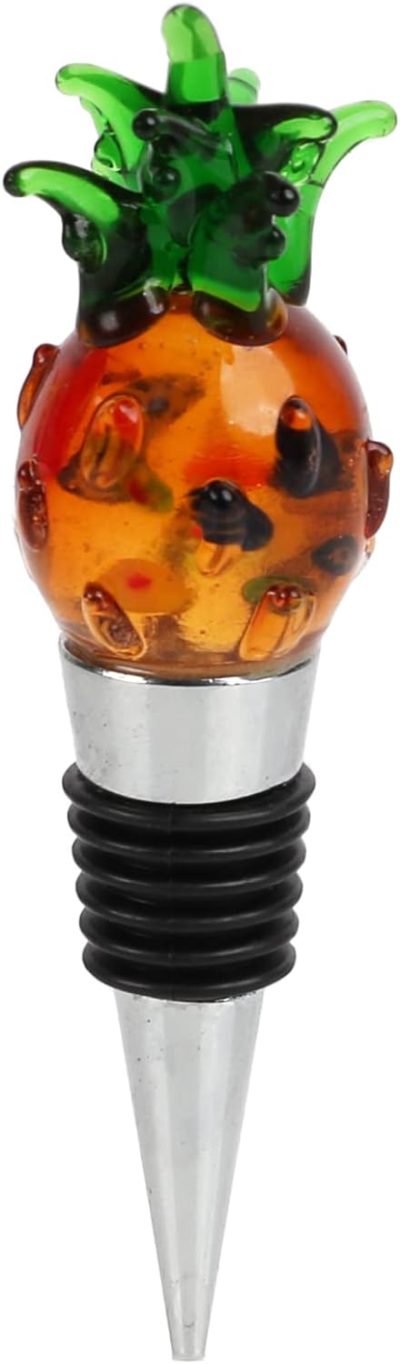 Glass Wine Bottle Stopper with  Pineapple Top