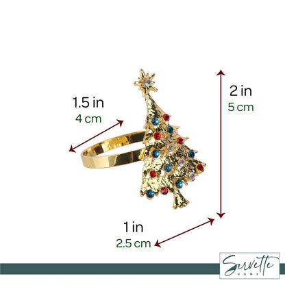 Gold Christmas Tree Napkin Rings