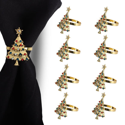 Gold Christmas Tree Napkin Rings