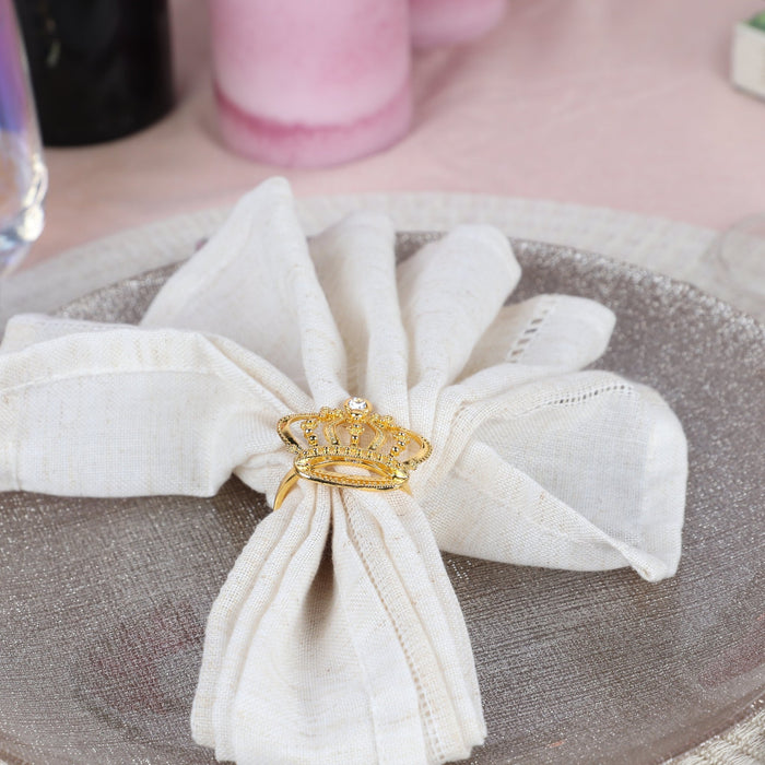 Gold Crown Napkin Rings with Diamond