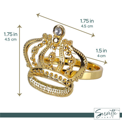 Gold Crown Napkin Rings with Diamond