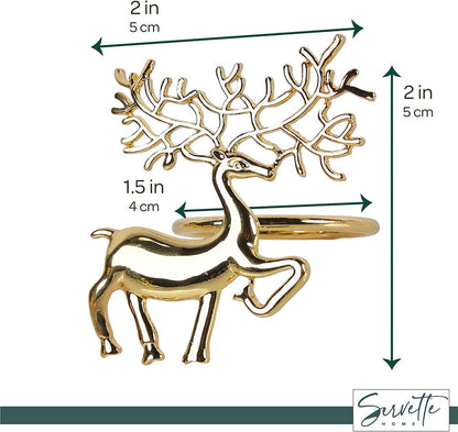 Gold Deer Napkin Rings