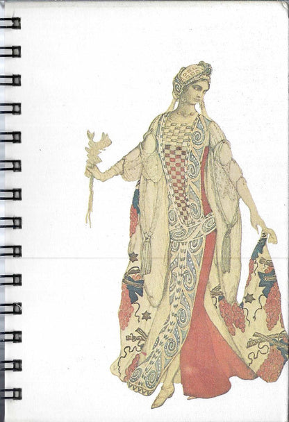 (Graphic Only) White Cover with an Image of a Person Wearing a Gold and Red Dress
