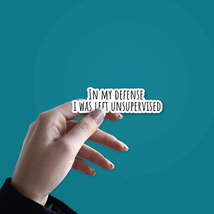 In my defense Sticker - Stickers | STICK IT UP