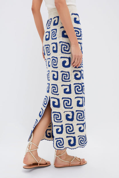 Blue Swirl Crochet Ana Skirt