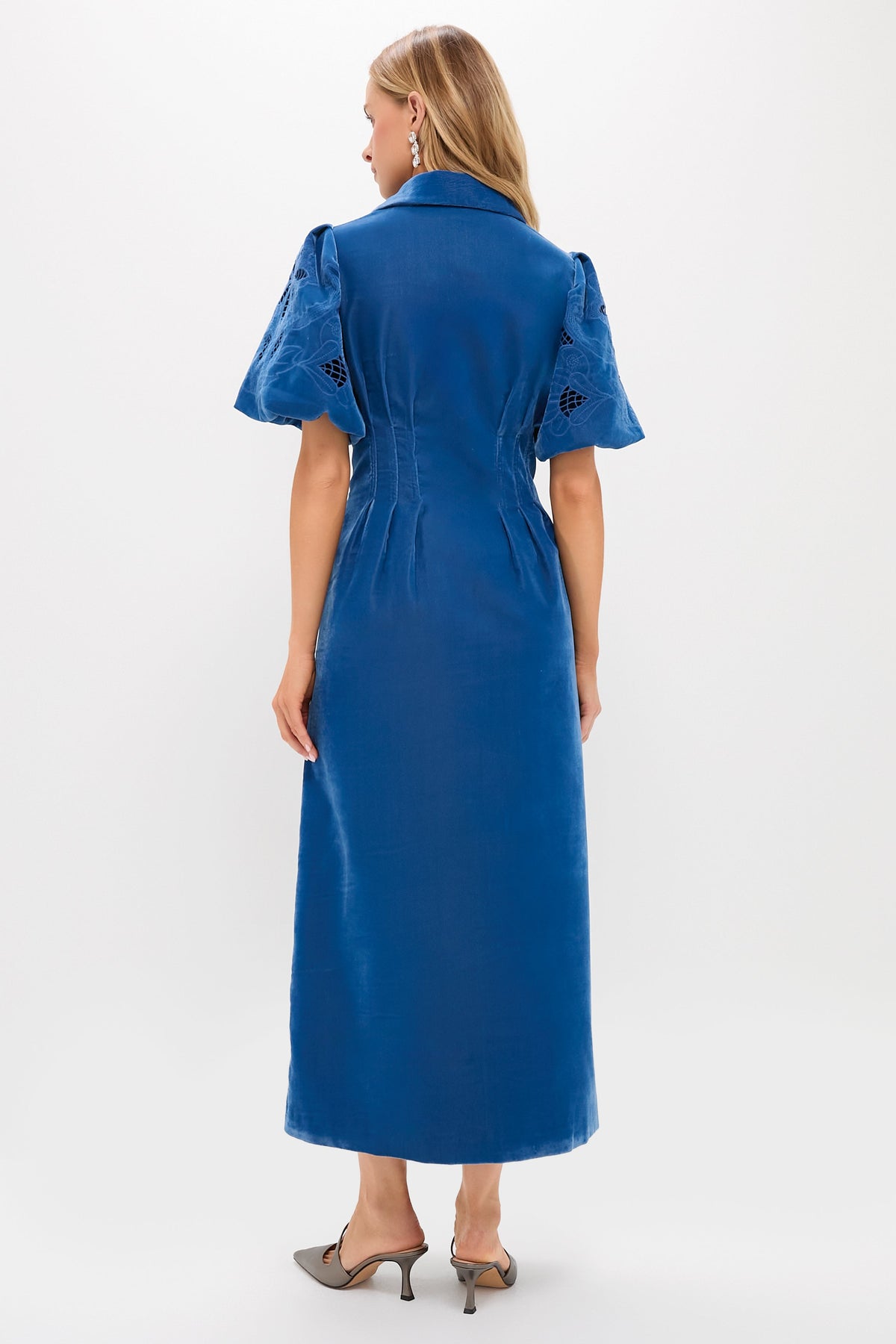 Blue Fog Velvet Lace Delaney Dress