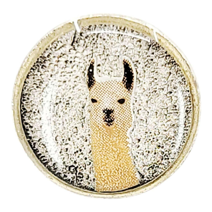 XLPLL $20 - White Llama on Silver - Land Animal Lapel Pin