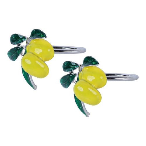Lemons with Green Leaves Napkin Rings