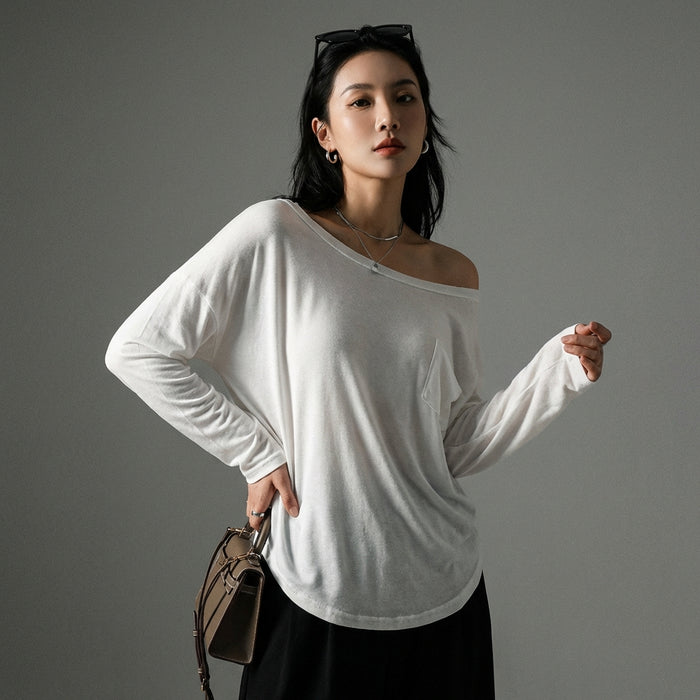T-Shirt léger épaule dénudée femme - Koreanxwear - Taille S